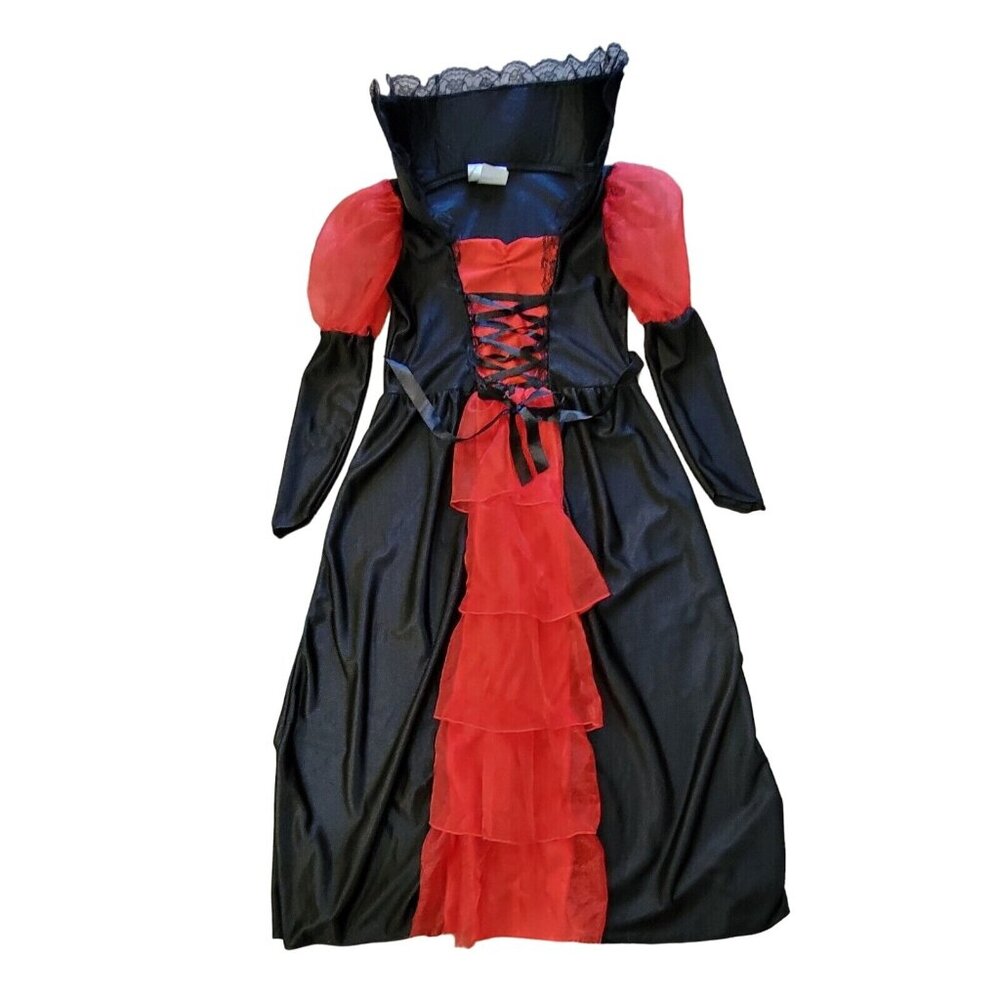 California Costume Girls Size M Vampiress Vampire Red & Black Dress Halloween